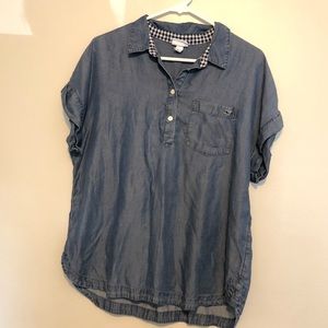 Vineyard Vines Short-Sleeve Chambray Popover Shirt